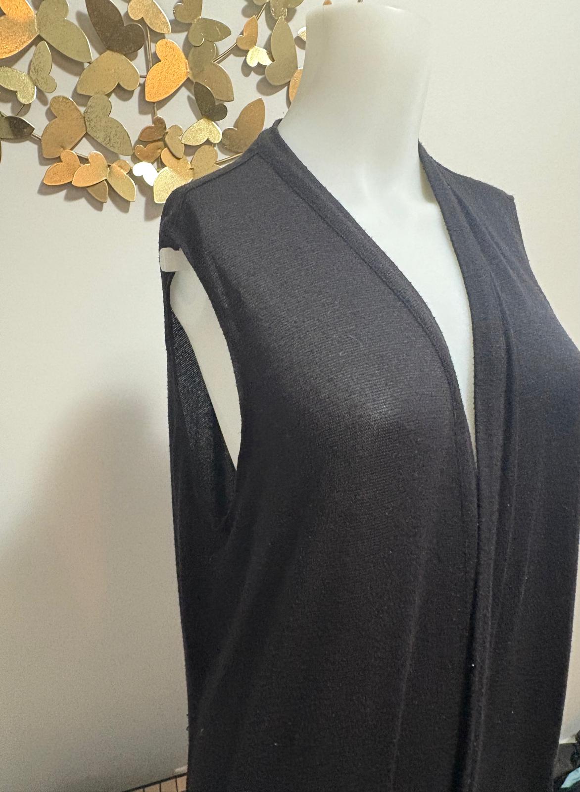 Sleeveless Open-Front Cardigan