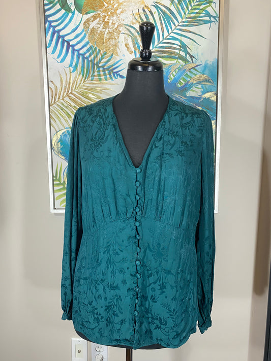 Dark Green Long Sleeve Blouse