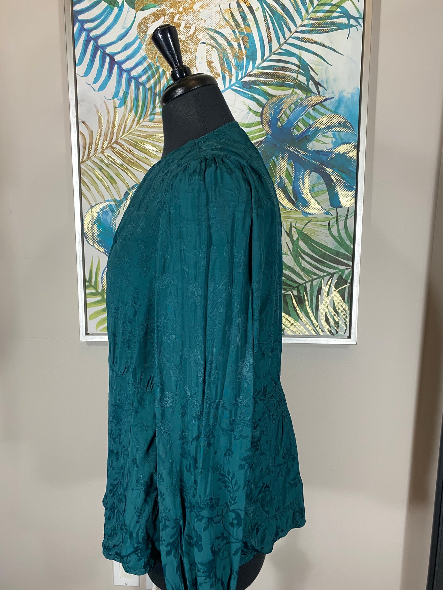 Dark Green Long Sleeve Blouse