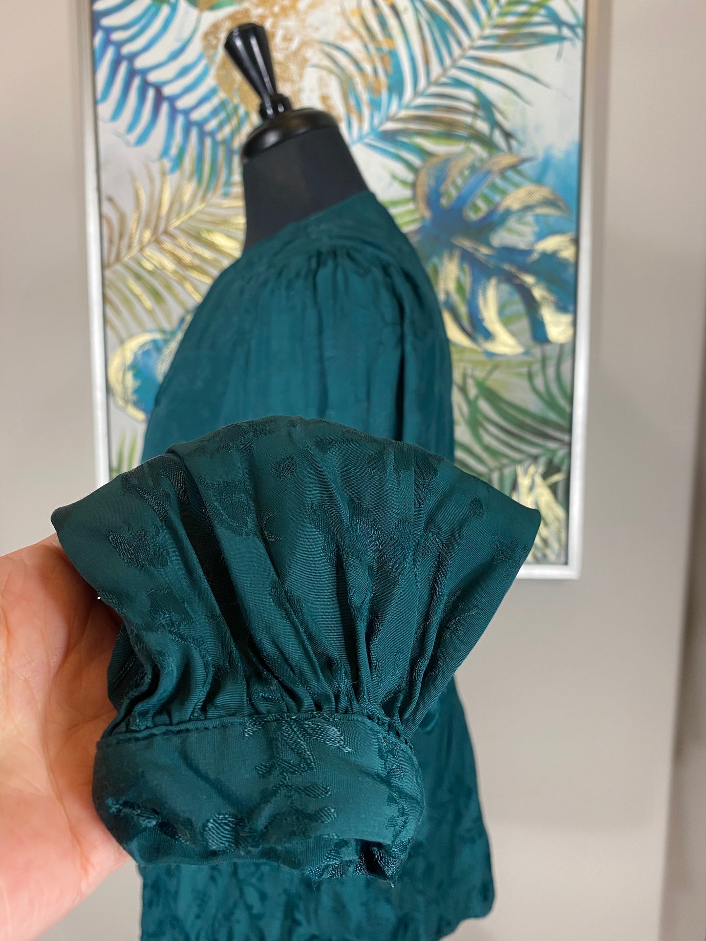 Dark Green Long Sleeve Blouse