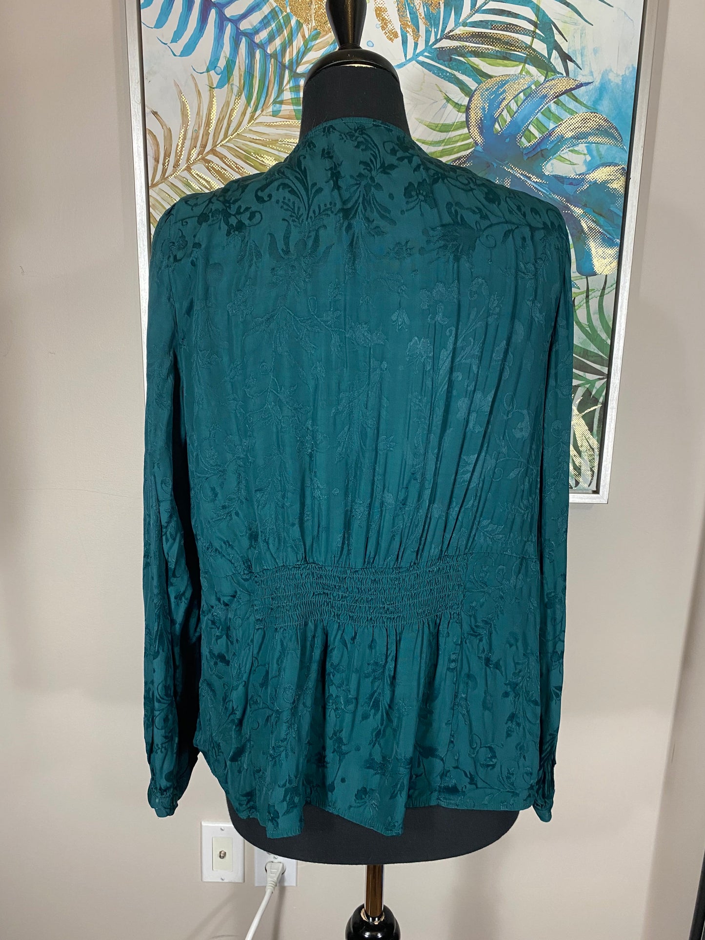 Dark Green Long Sleeve Blouse