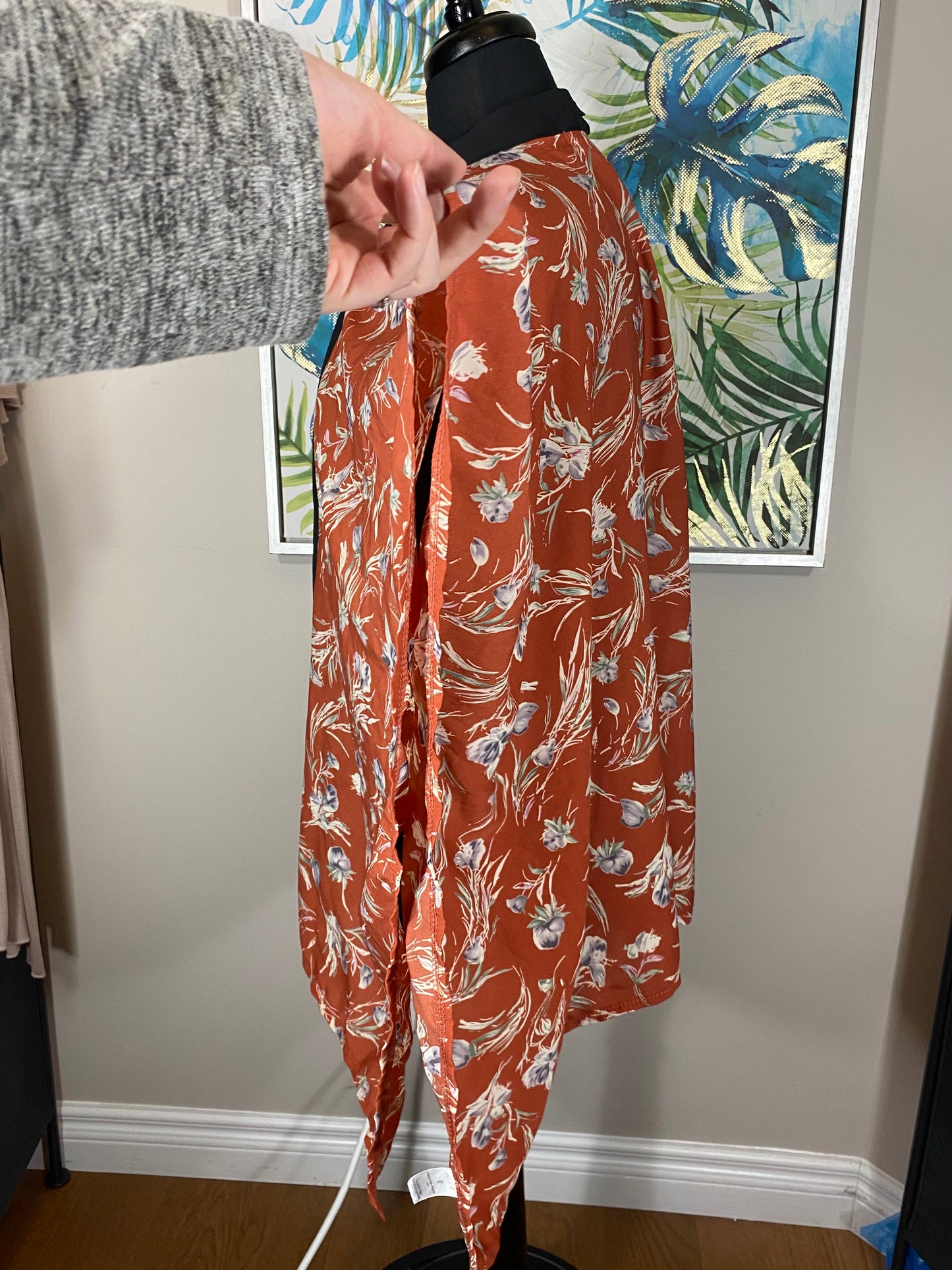 Orange Flowers Short Kimono - One Size