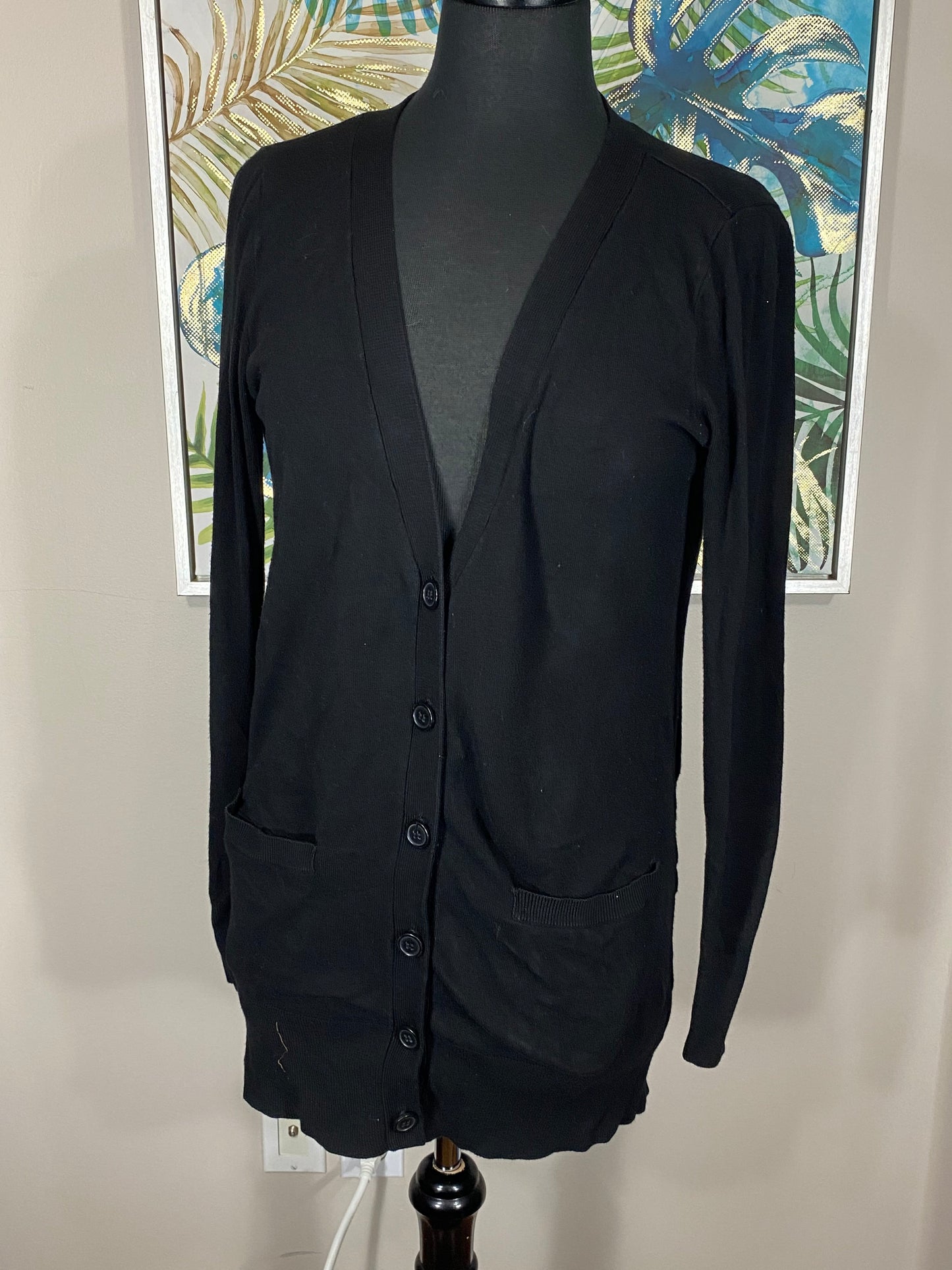 H & M Black Button Up Cardigan - Size M