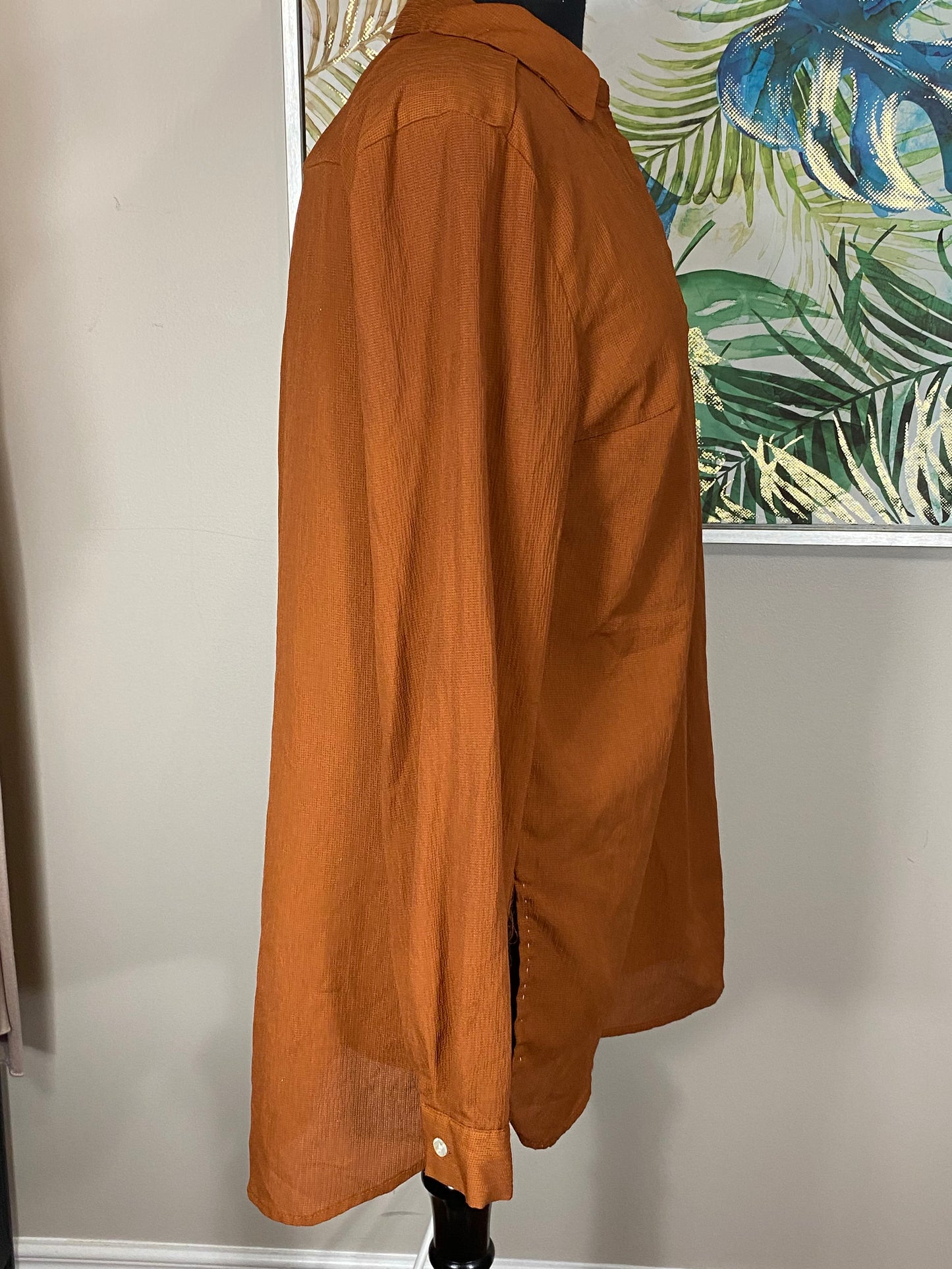 Orange Long Sleeve Tunic - Size Medium