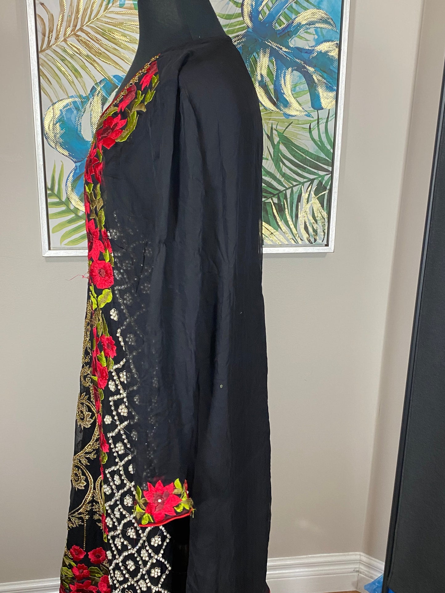 Red Embroidered Kurti - Size Large