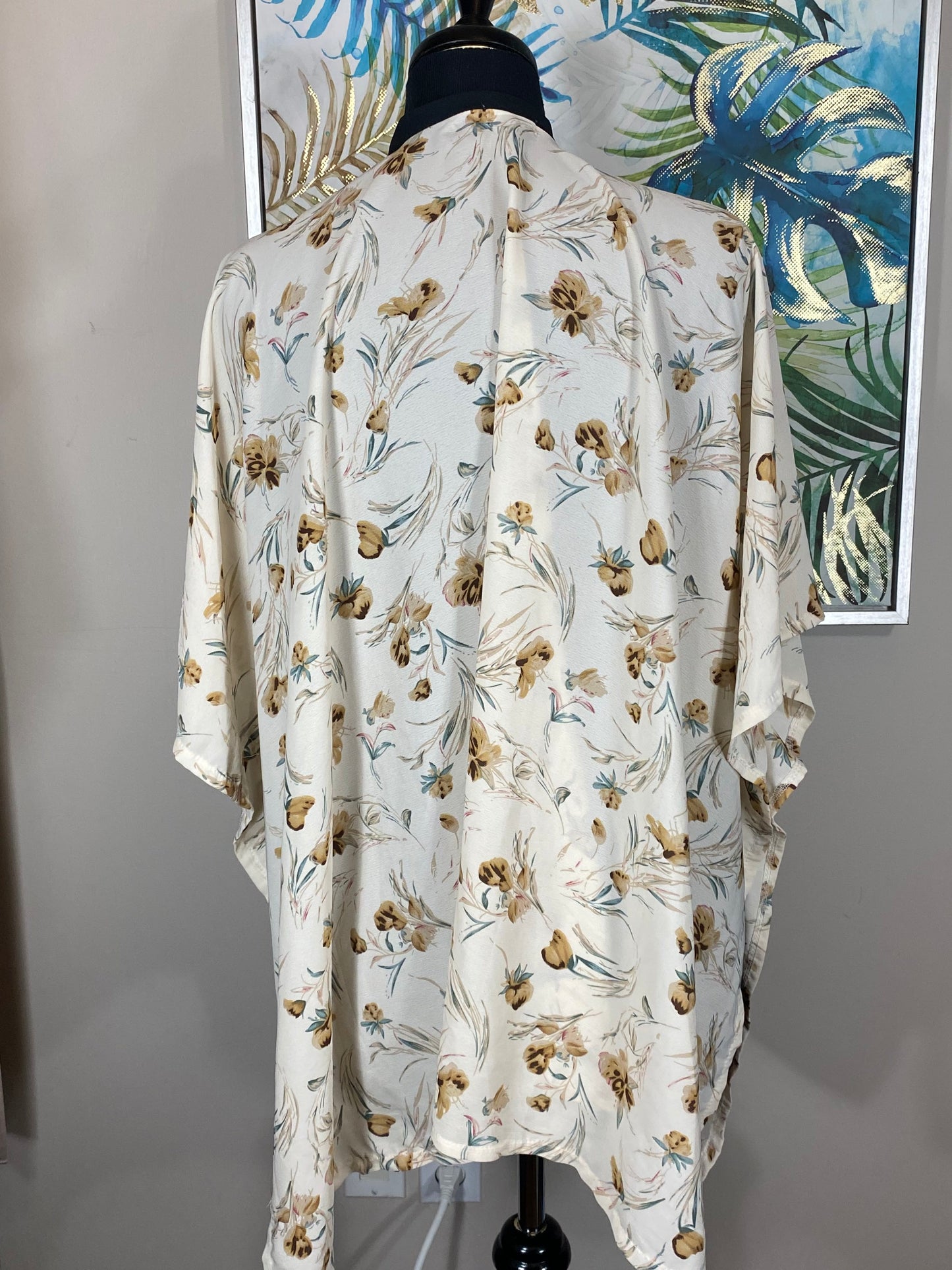 Yellow Flower Short Kimono - One Size